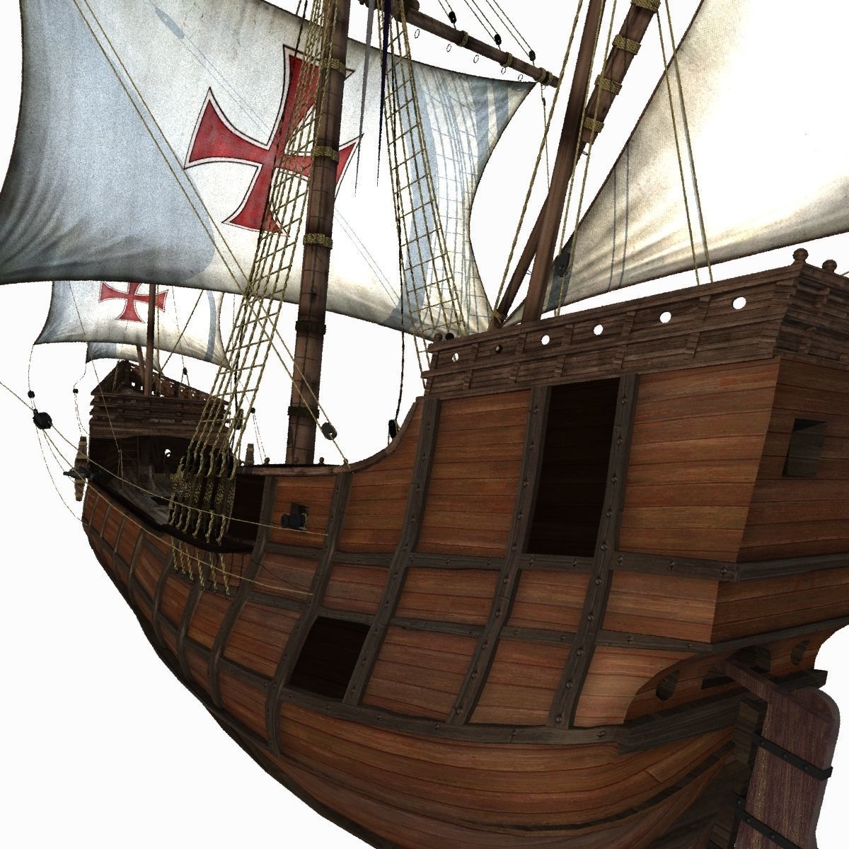 Columbus sailboat 3D model_4