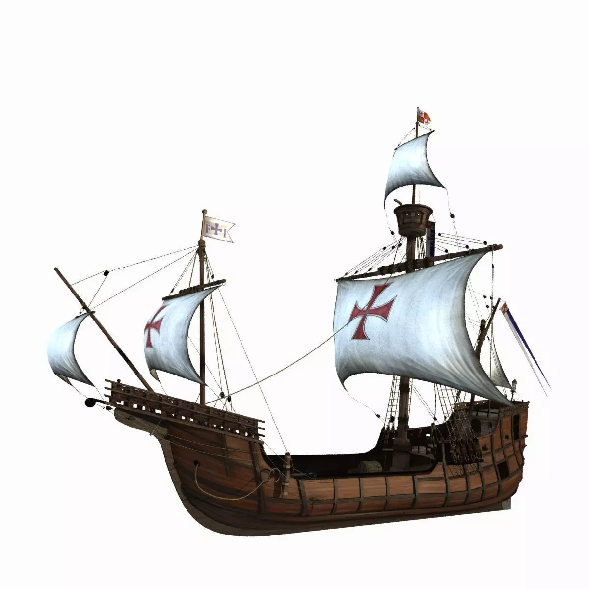 Columbus sailboat 3D model_0