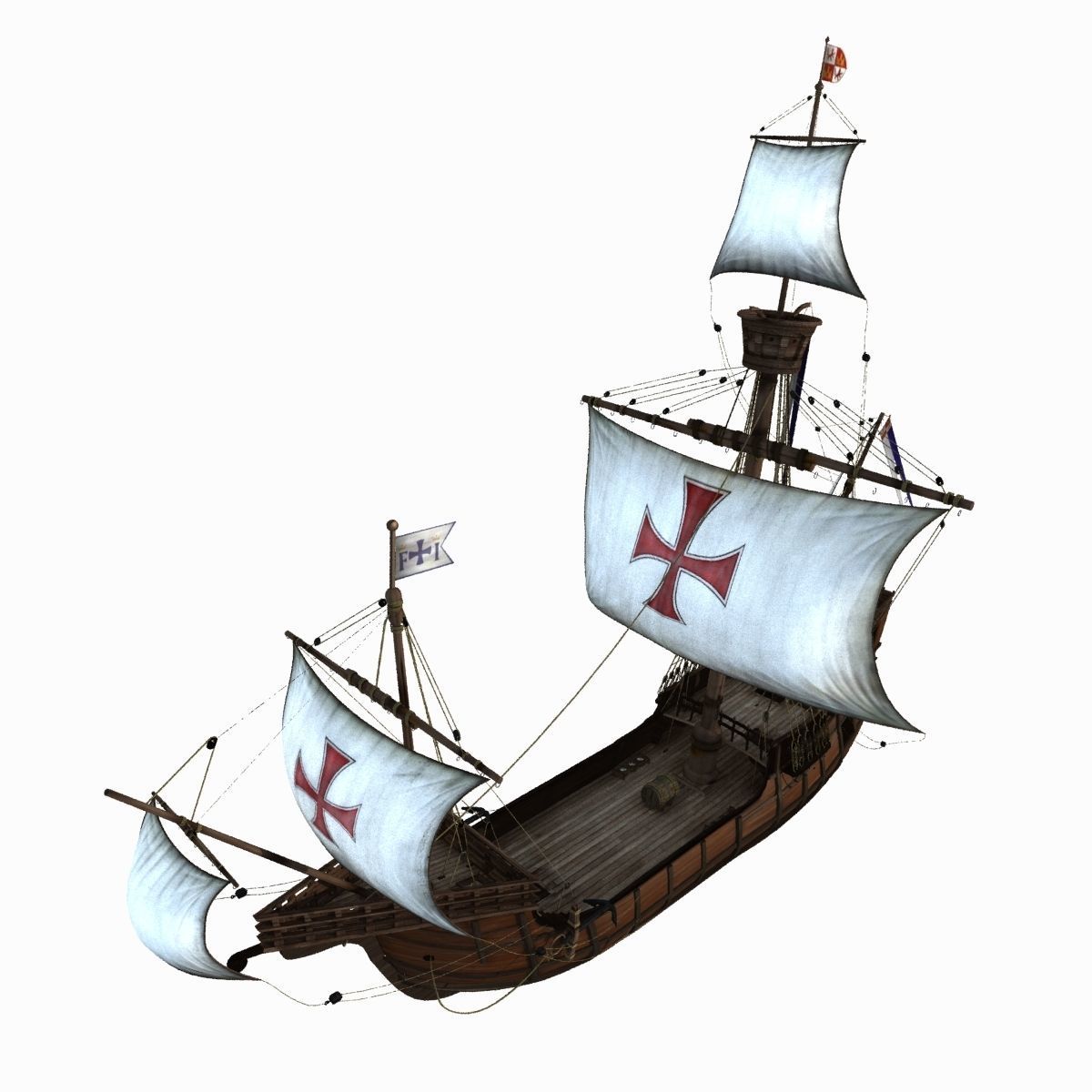 Columbus sailboat 3D model_2