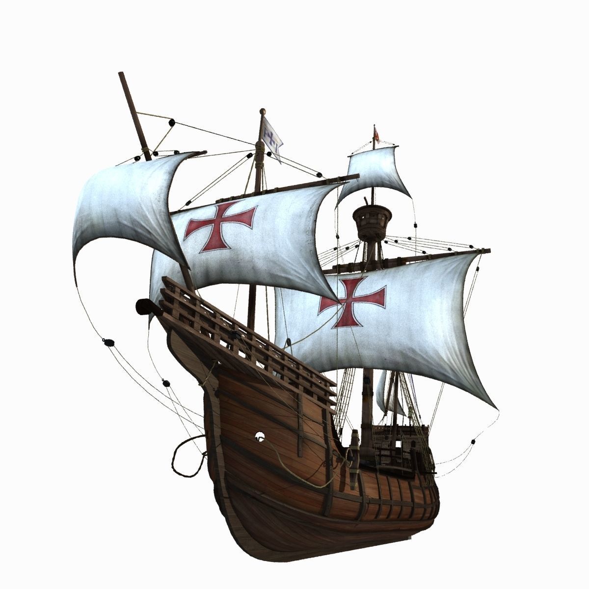 Columbus sailboat 3D model_3