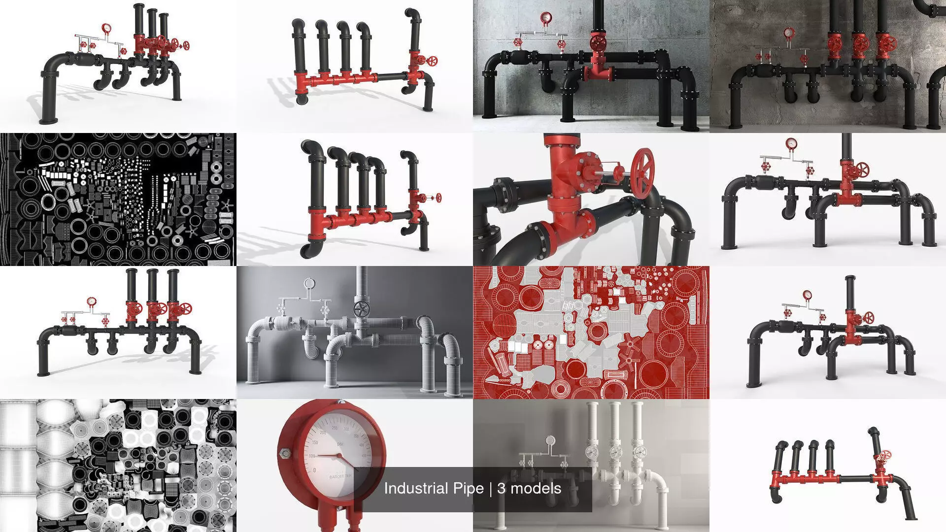 Industrial Pipe 3D Model Collection_0