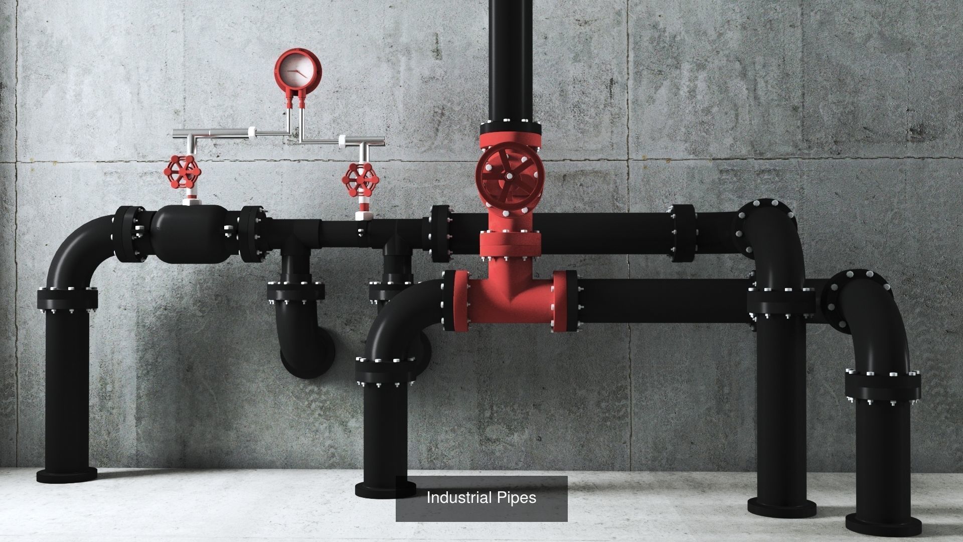 Industrial Pipe 3D Model Collection_4