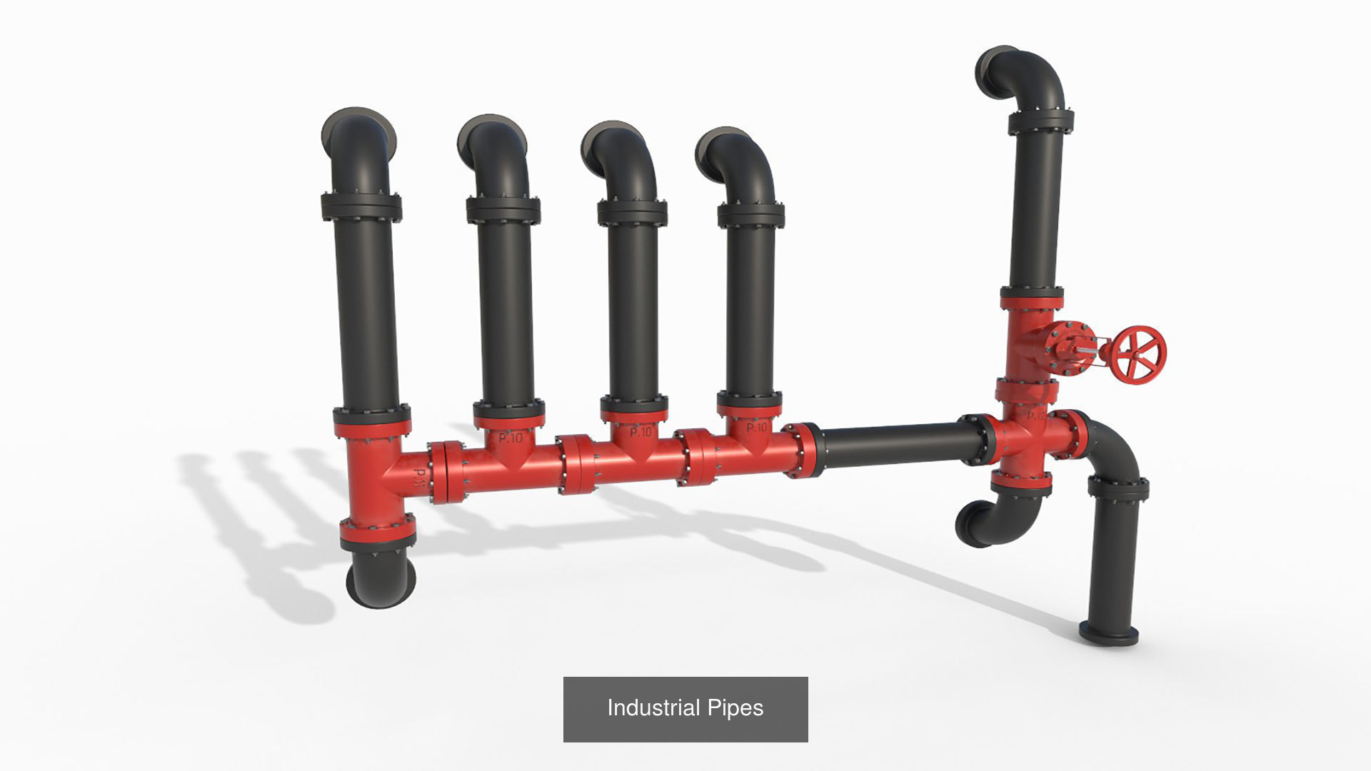 Industrial Pipe 3D Model Collection_3