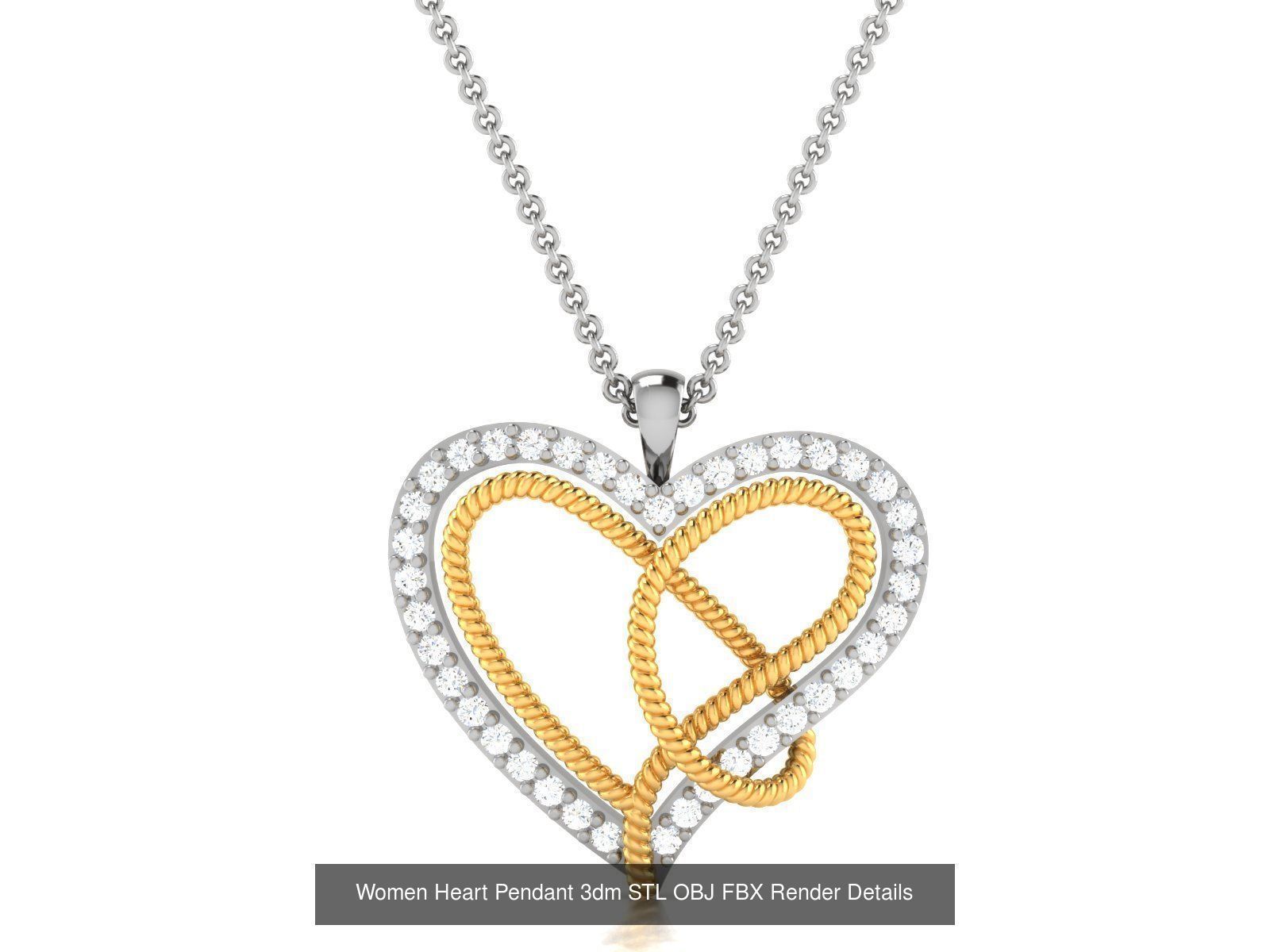 Love Heart Pendant 3dm STL OBJ FBX Render Bulk Collection _49