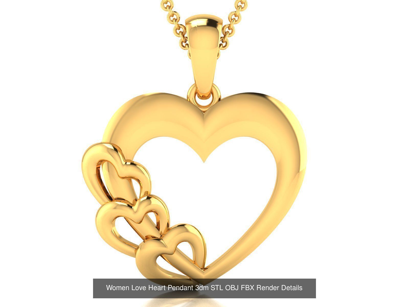Love Heart Pendant 3dm STL OBJ FBX Render Bulk Collection _79