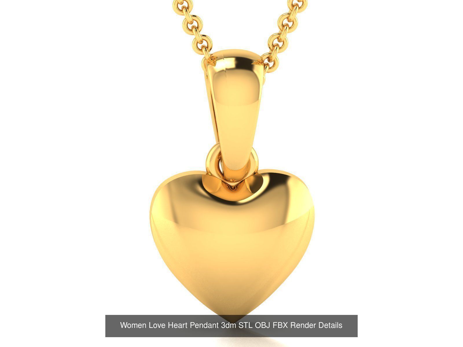 Love Heart Pendant 3dm STL OBJ FBX Render Bulk Collection _66