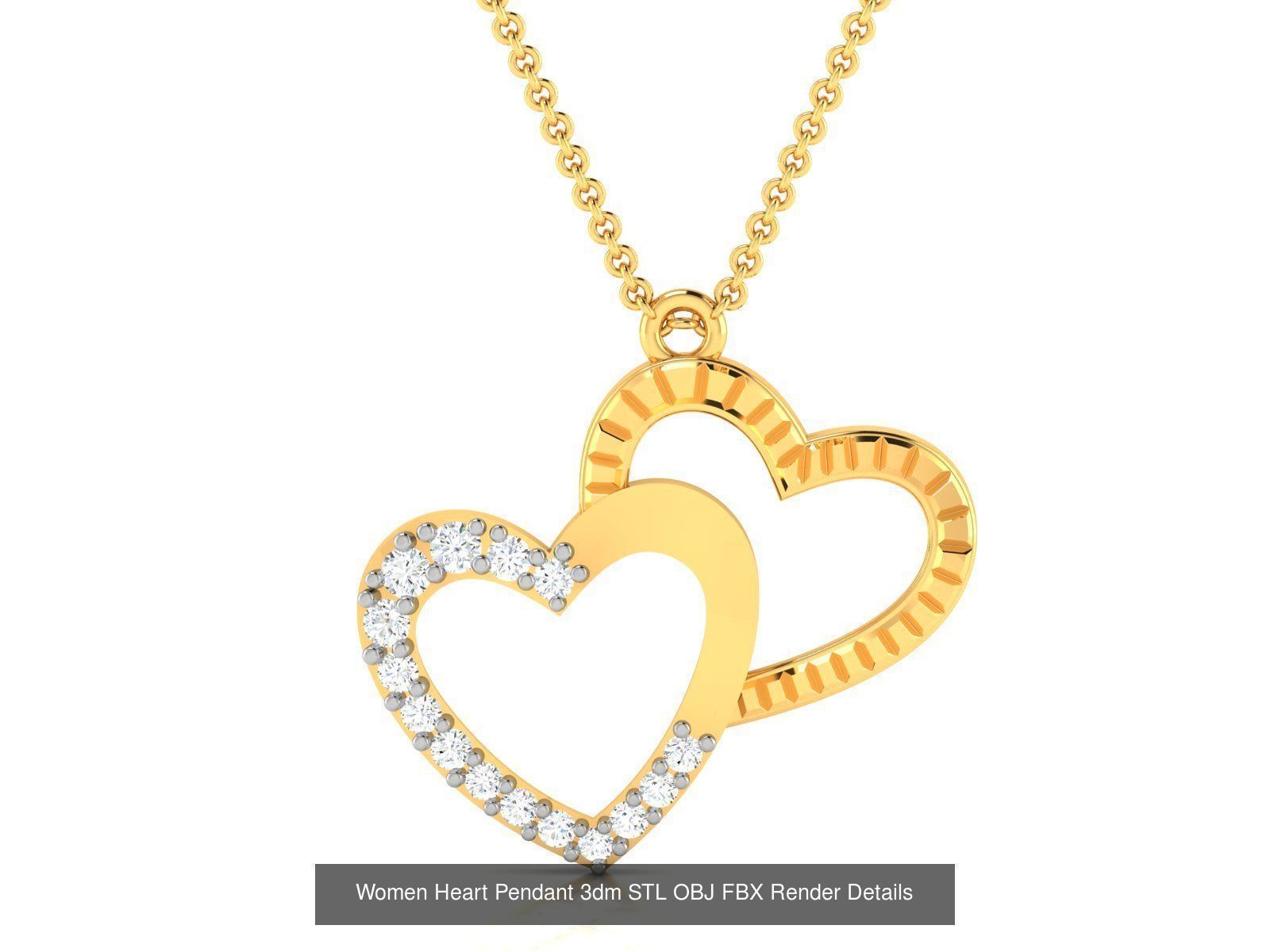 Love Heart Pendant 3dm STL OBJ FBX Render Bulk Collection _63
