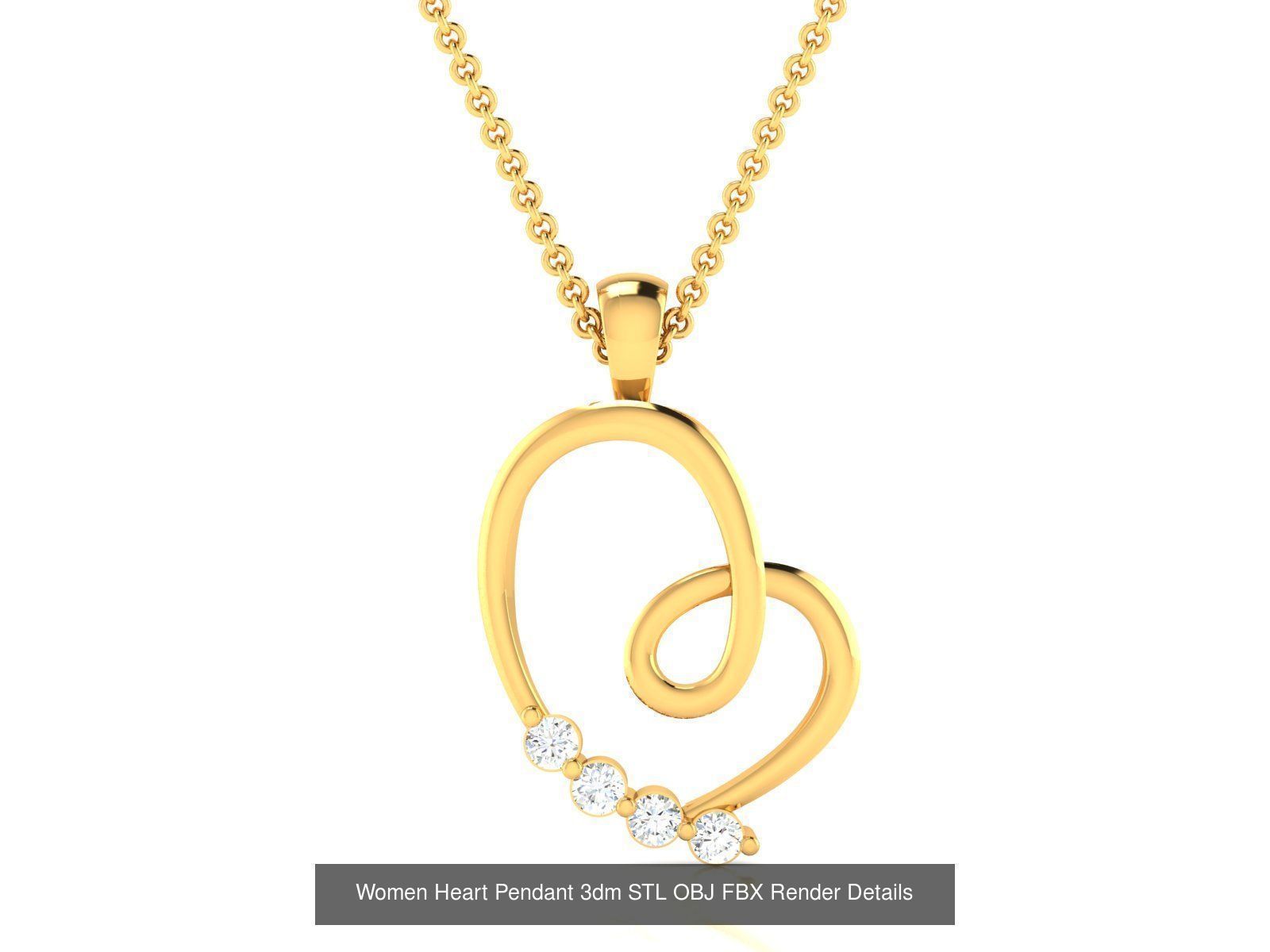 Love Heart Pendant 3dm STL OBJ FBX Render Bulk Collection _53