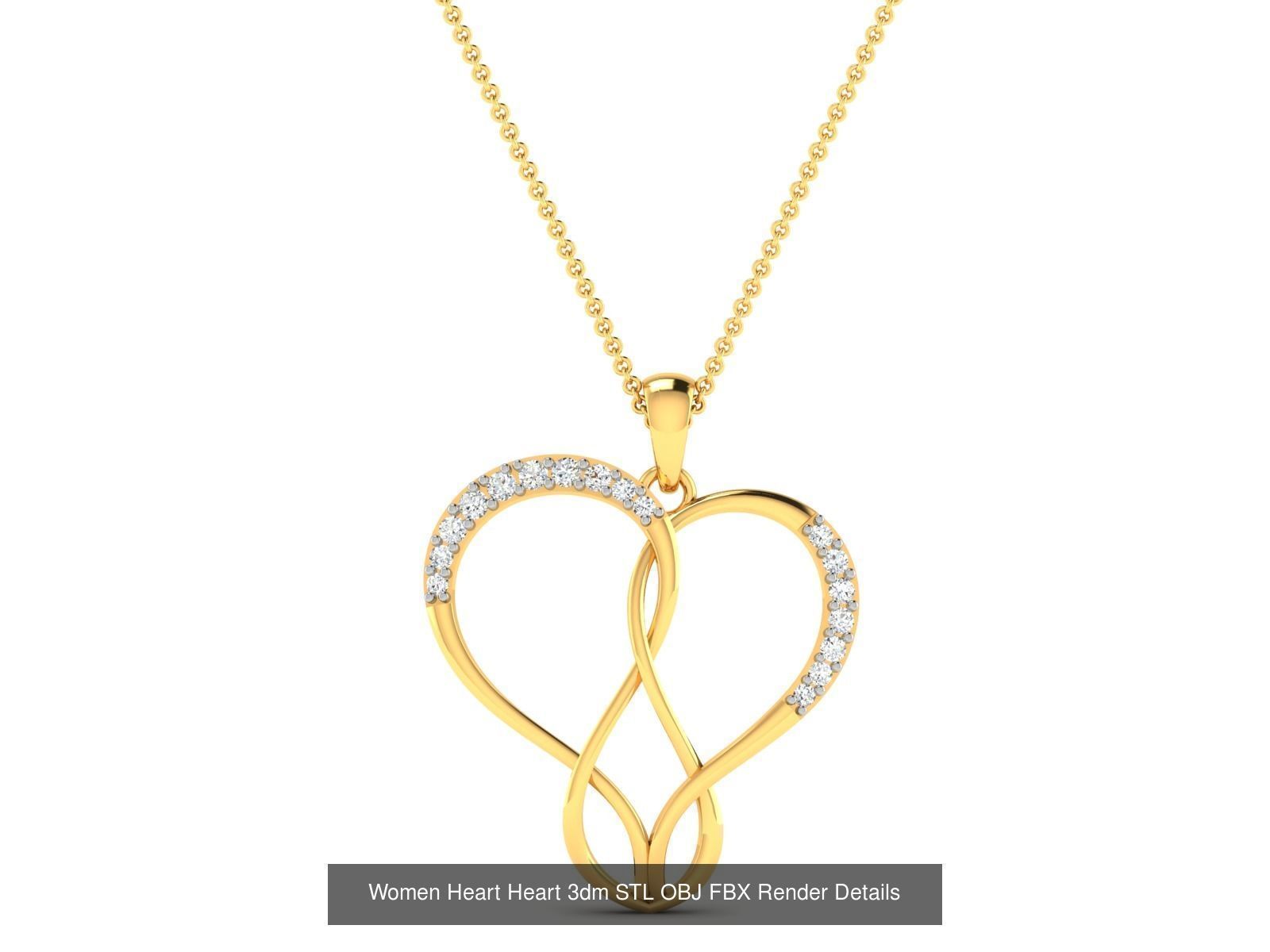 Love Heart Pendant 3dm STL OBJ FBX Render Bulk Collection _42