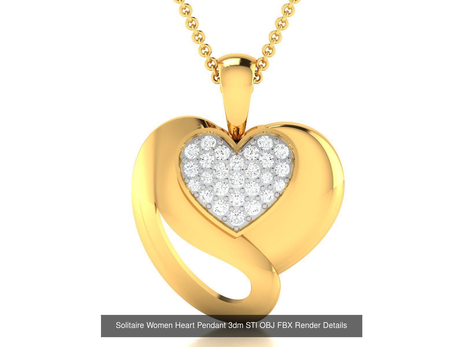 Love Heart Pendant 3dm STL OBJ FBX Render Bulk Collection _80