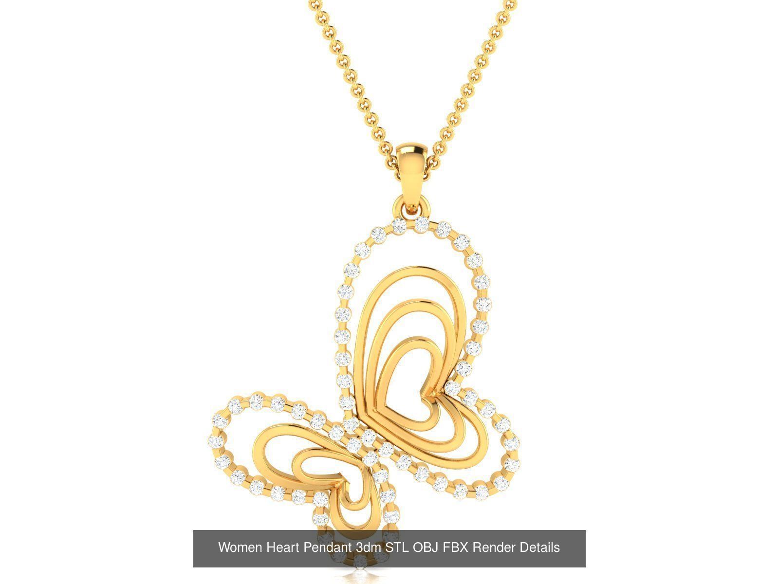 Love Heart Pendant 3dm STL OBJ FBX Render Bulk Collection _61