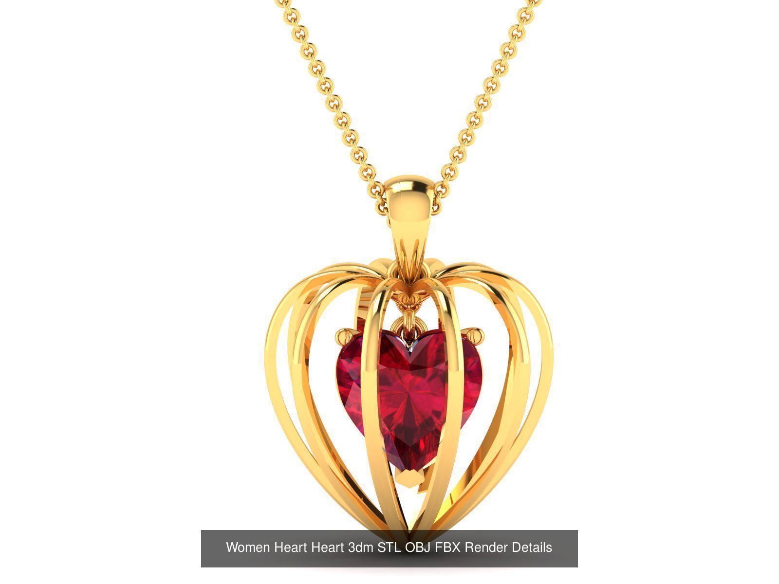 Love Heart Pendant 3dm STL OBJ FBX Render Bulk Collection _39