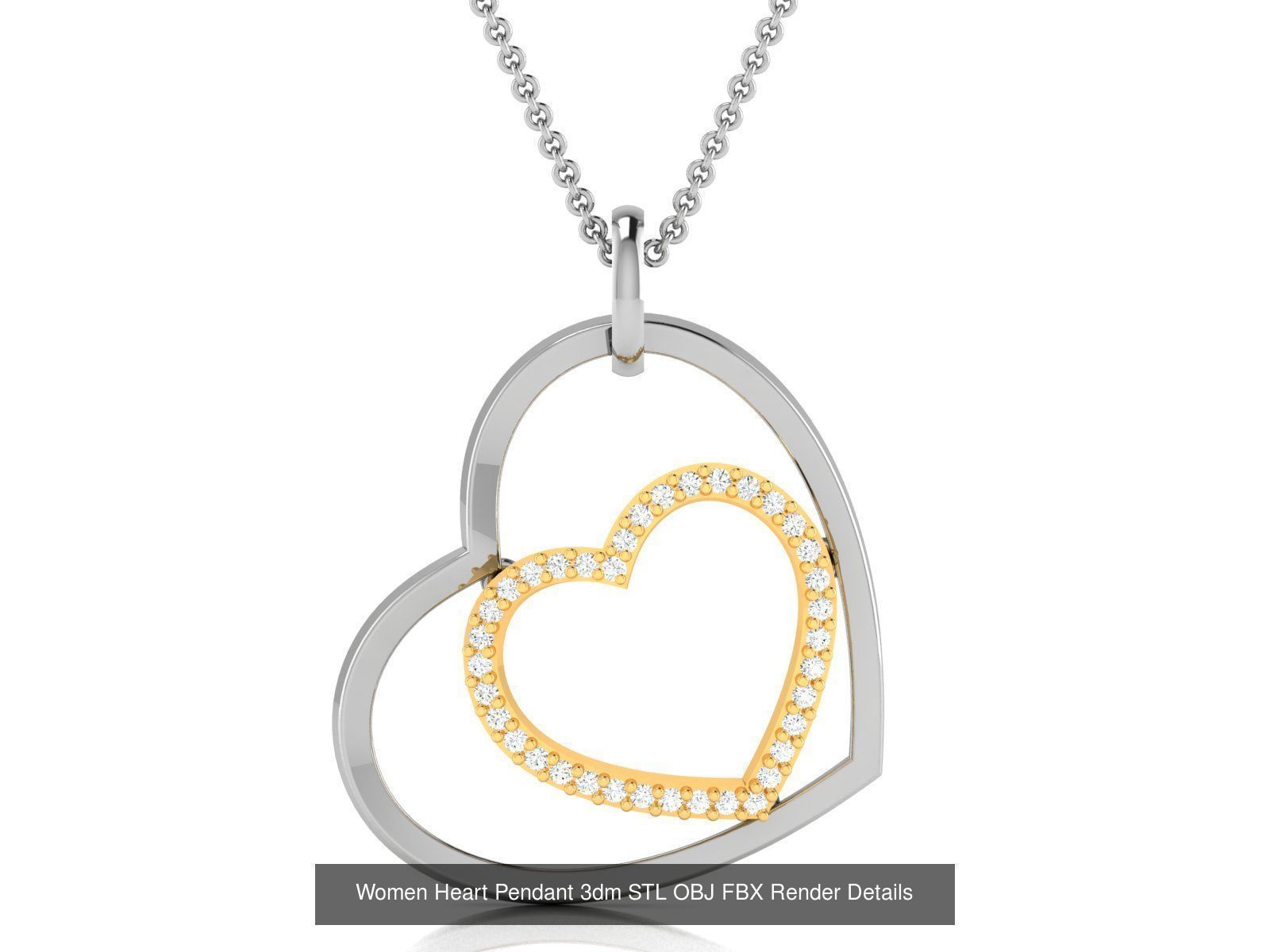 Love Heart Pendant 3dm STL OBJ FBX Render Bulk Collection _59