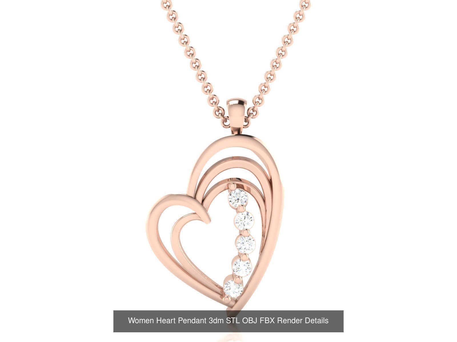 Love Heart Pendant 3dm STL OBJ FBX Render Bulk Collection _54