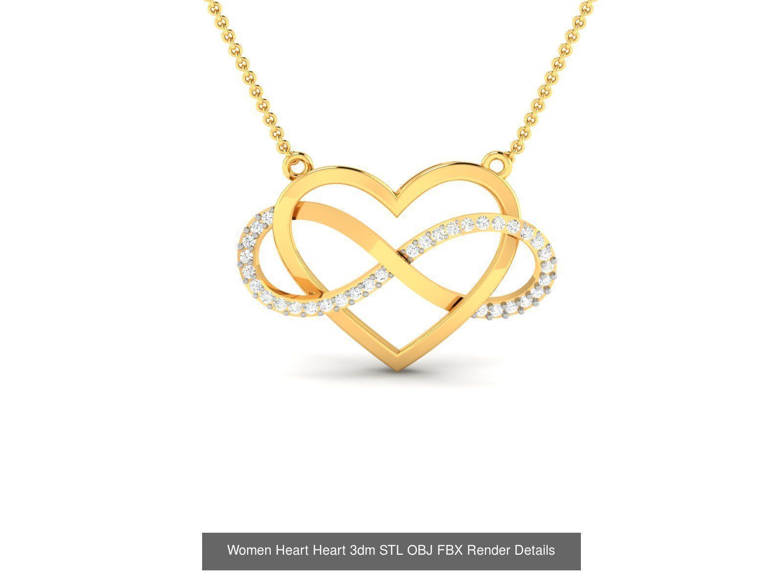 Love Heart Pendant 3dm STL OBJ FBX Render Bulk Collection _34