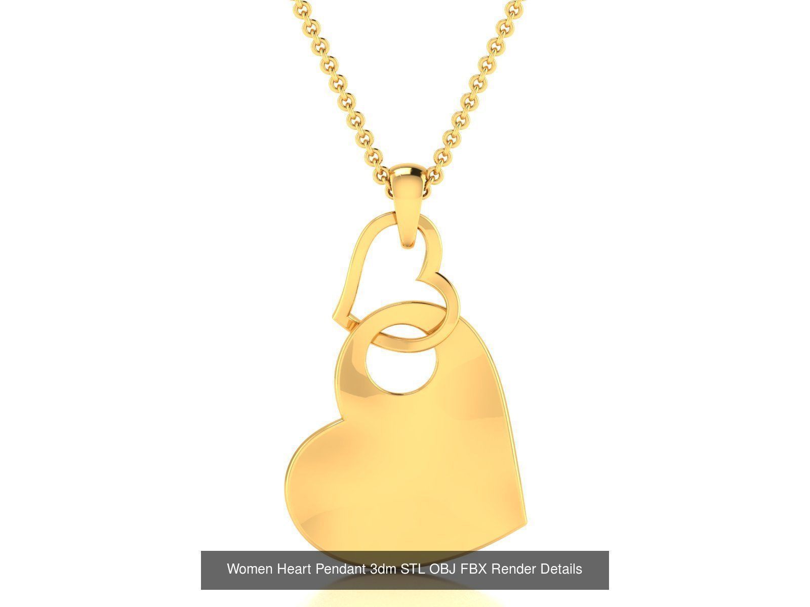 Love Heart Pendant 3dm STL OBJ FBX Render Bulk Collection _60