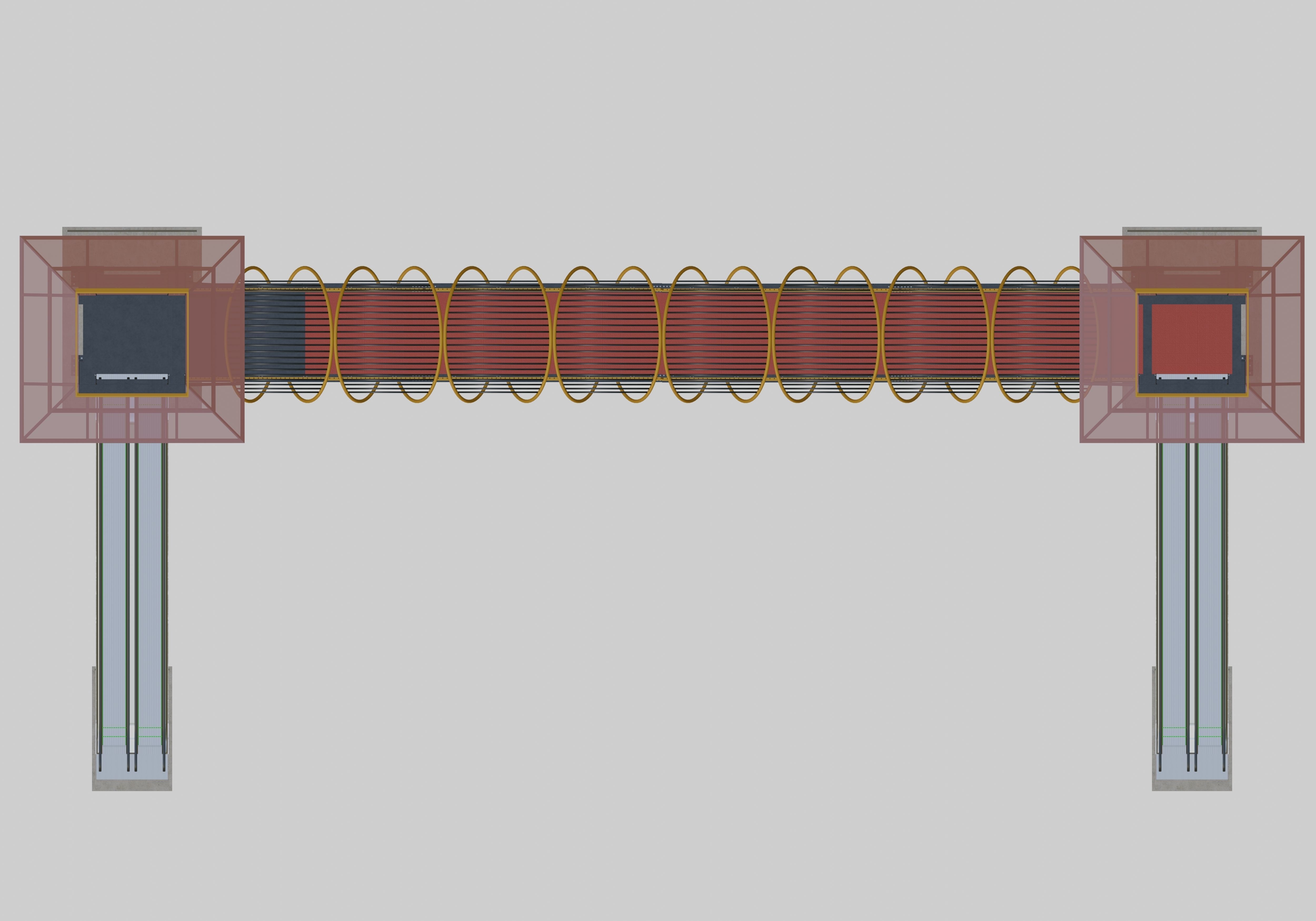 Steel Pedestrian Bridge-Escalator-Tower Column Type-28 3D model_24