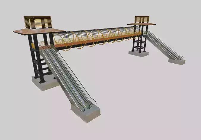 Steel Pedestrian Bridge-Escalator-Tower Column Type-28