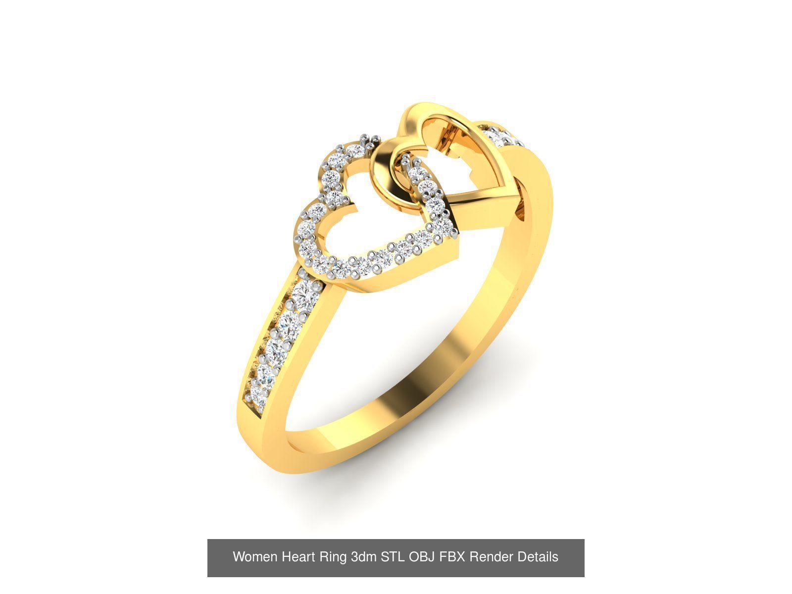 25 Love Heart Ring 3dm STL OBJ FBX Render Bulk Collection _12
