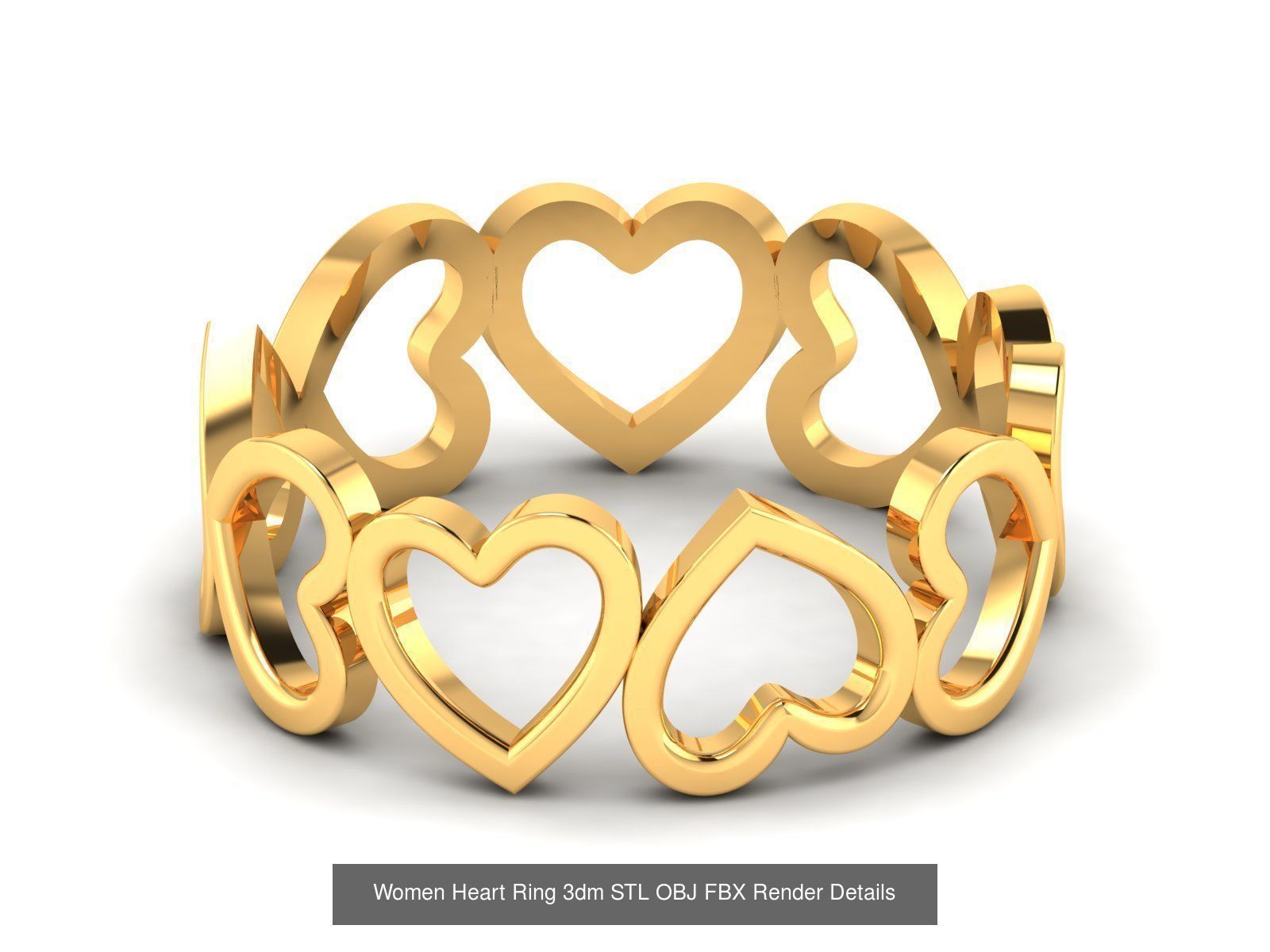 25 Love Heart Ring 3dm STL OBJ FBX Render Bulk Collection _17