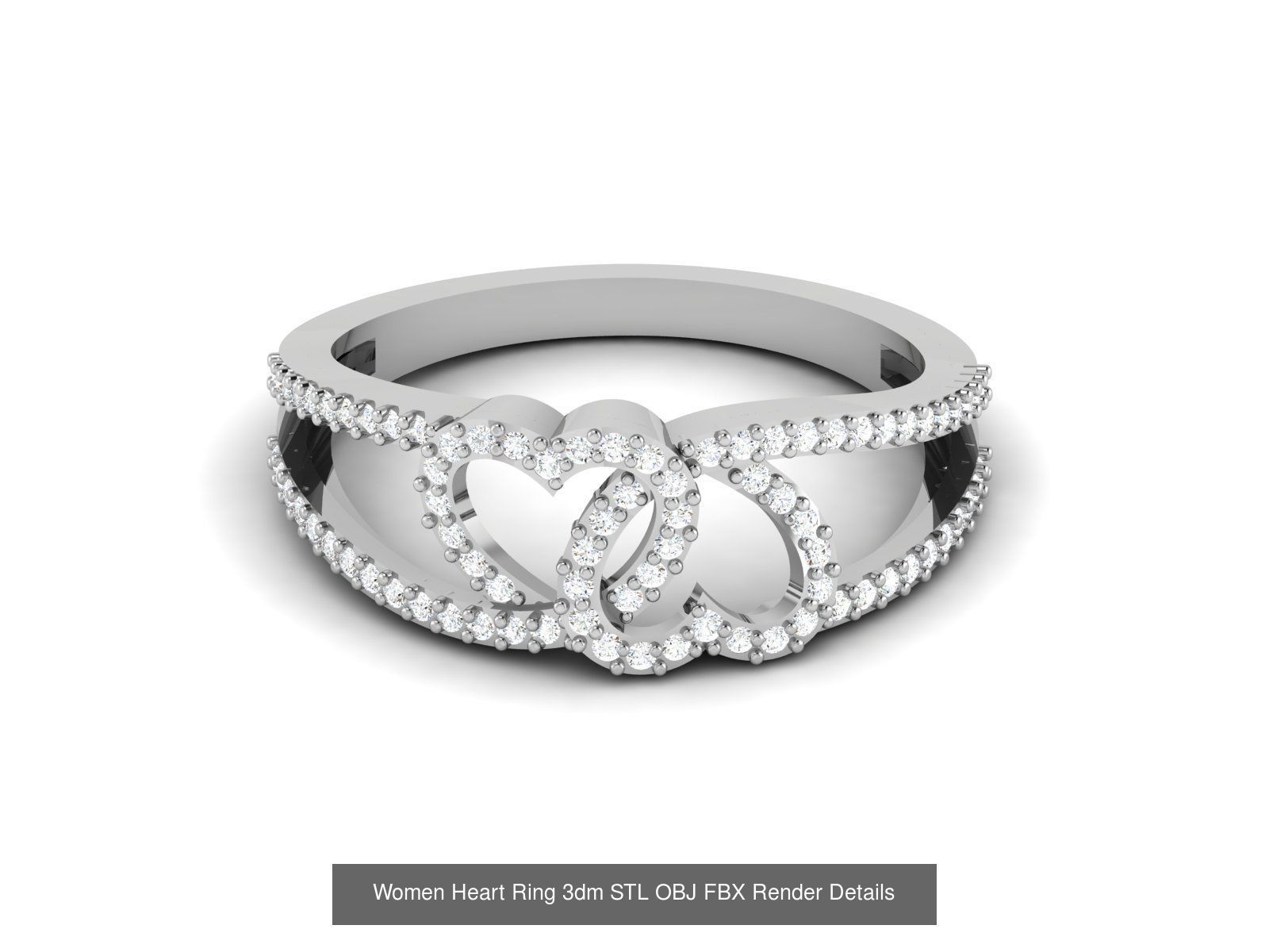 25 Love Heart Ring 3dm STL OBJ FBX Render Bulk Collection _16