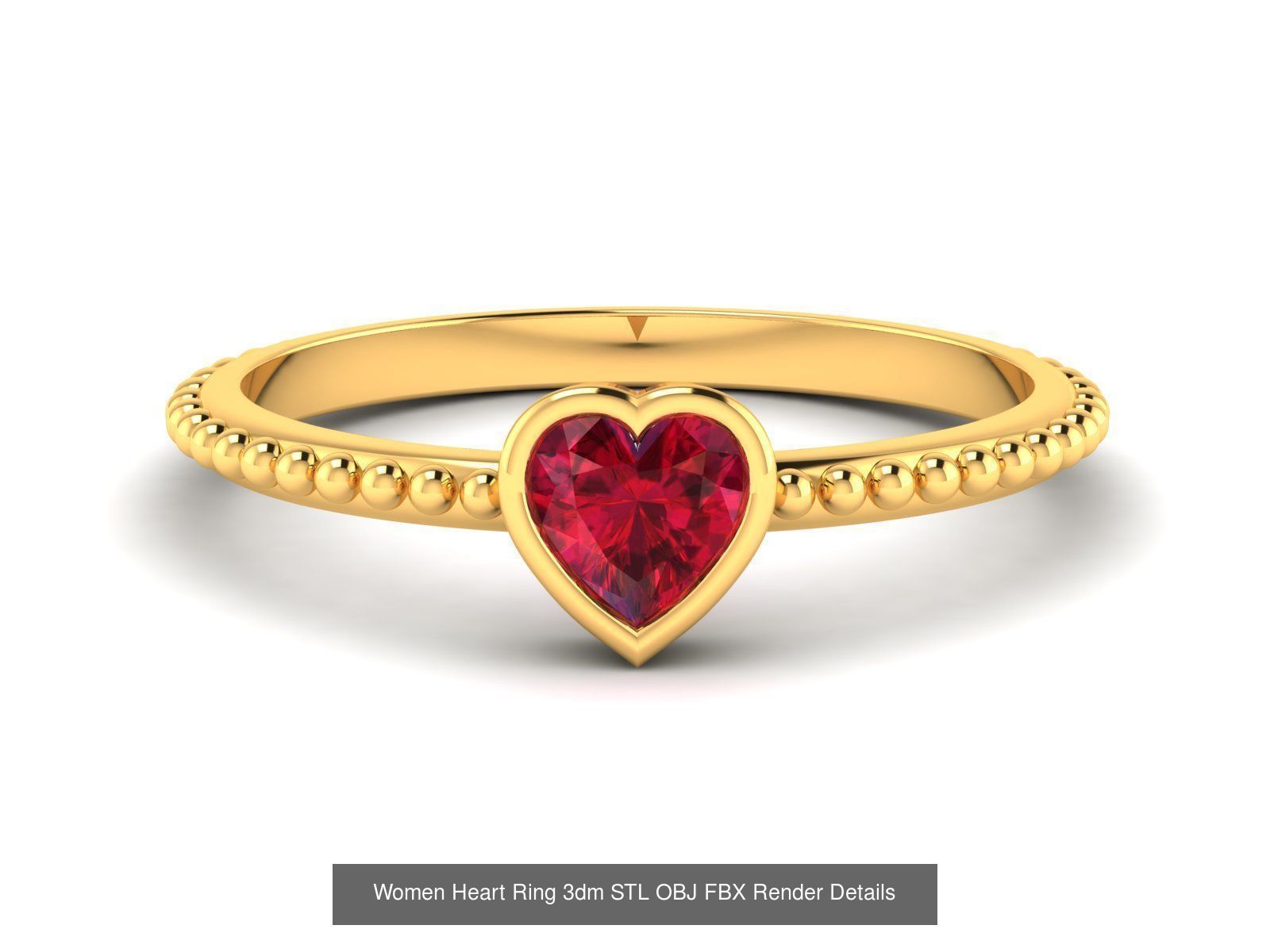 25 Love Heart Ring 3dm STL OBJ FBX Render Bulk Collection _24