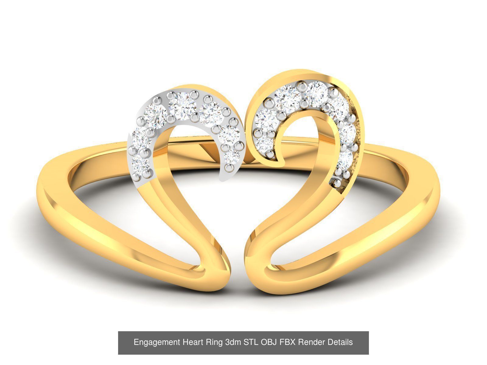 25 Love Heart Ring 3dm STL OBJ FBX Render Bulk Collection _7