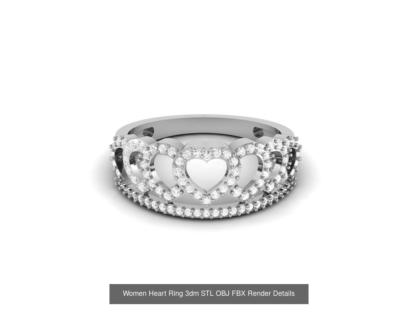 25 Love Heart Ring 3dm STL OBJ FBX Render Bulk Collection _9