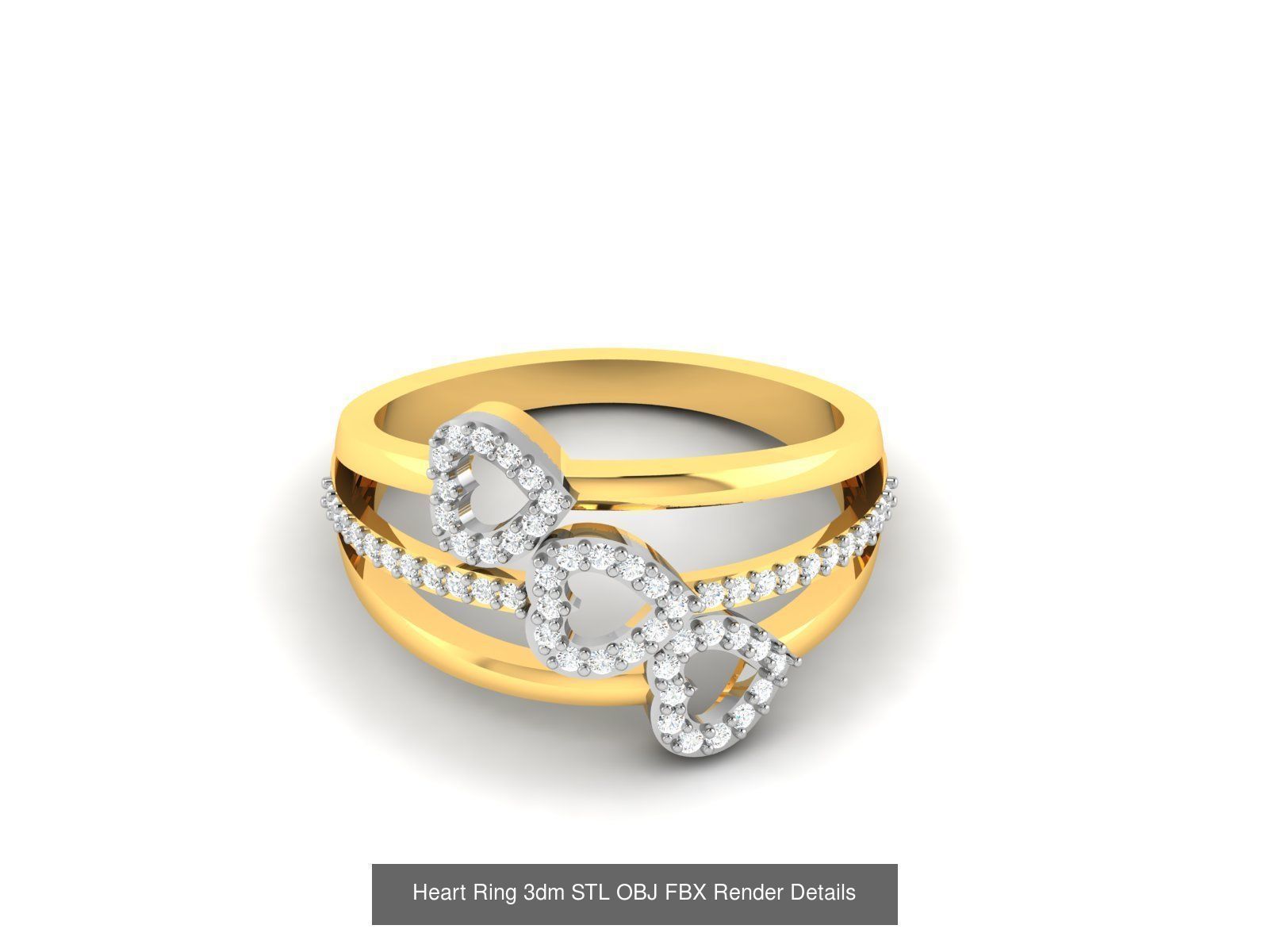 25 Love Heart Ring 3dm STL OBJ FBX Render Bulk Collection _5