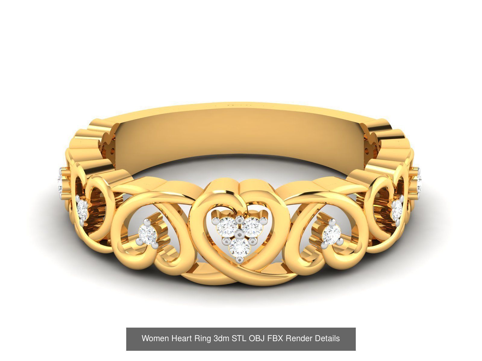25 Love Heart Ring 3dm STL OBJ FBX Render Bulk Collection _21