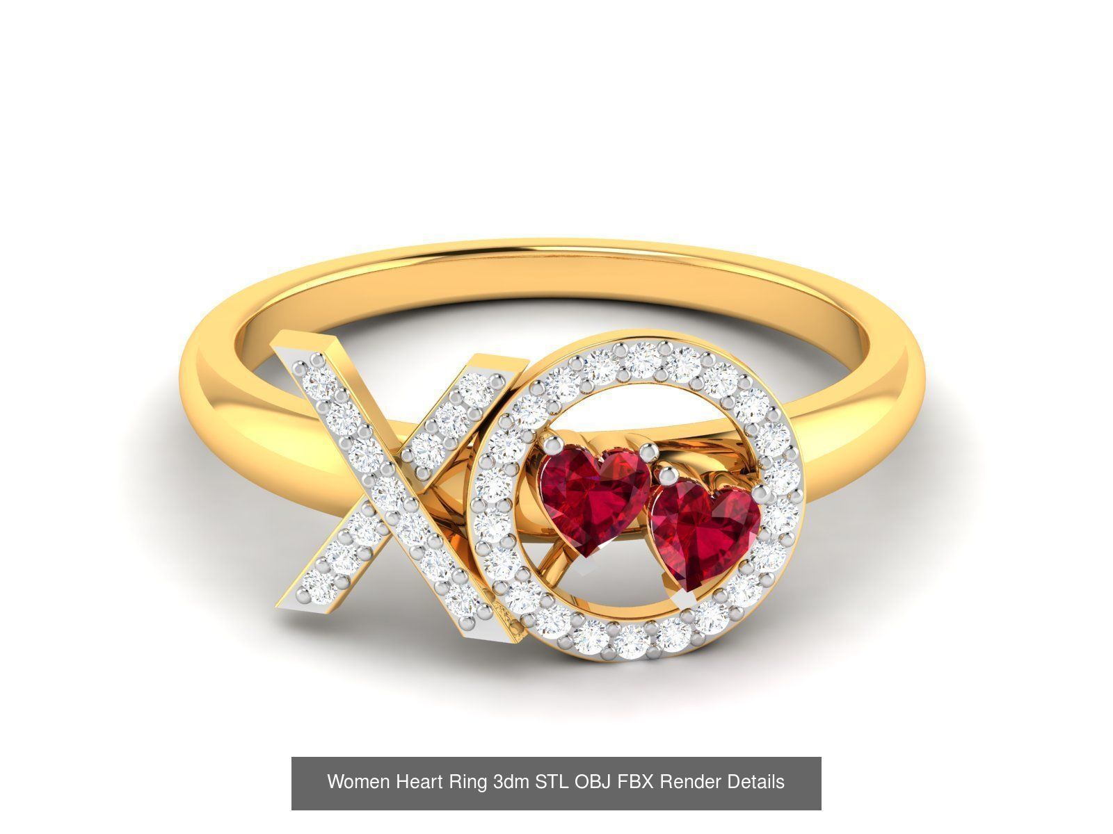 25 Love Heart Ring 3dm STL OBJ FBX Render Bulk Collection _19