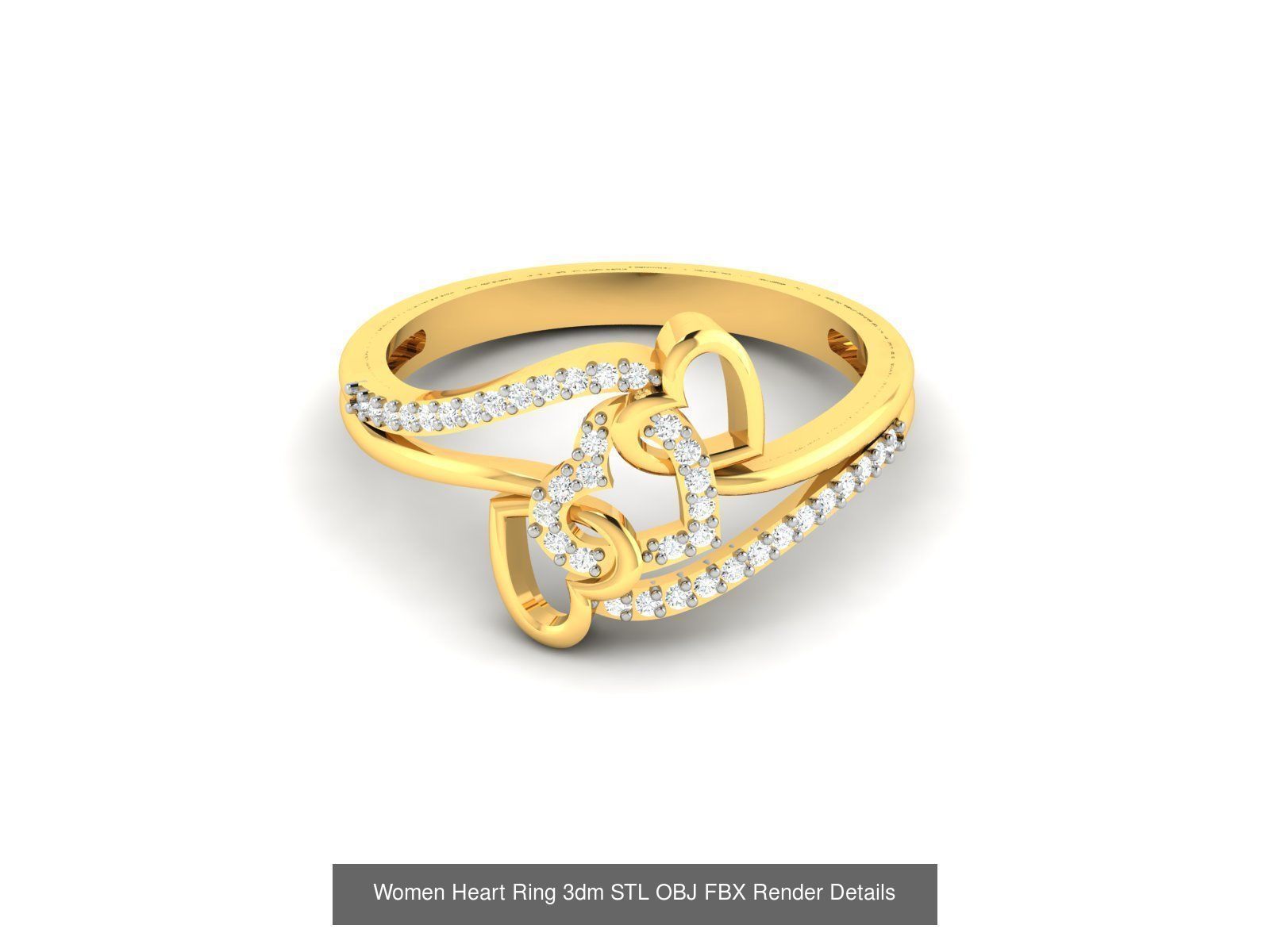 25 Love Heart Ring 3dm STL OBJ FBX Render Bulk Collection _13