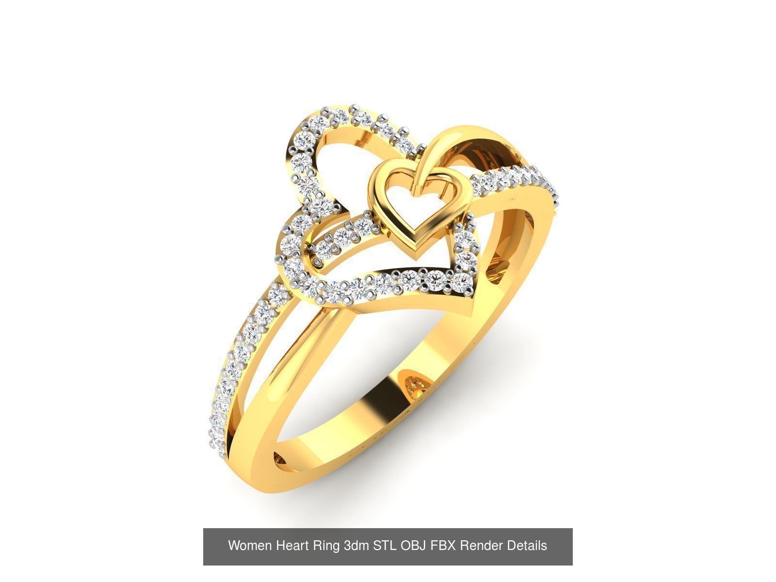 25 Love Heart Ring 3dm STL OBJ FBX Render Bulk Collection _11