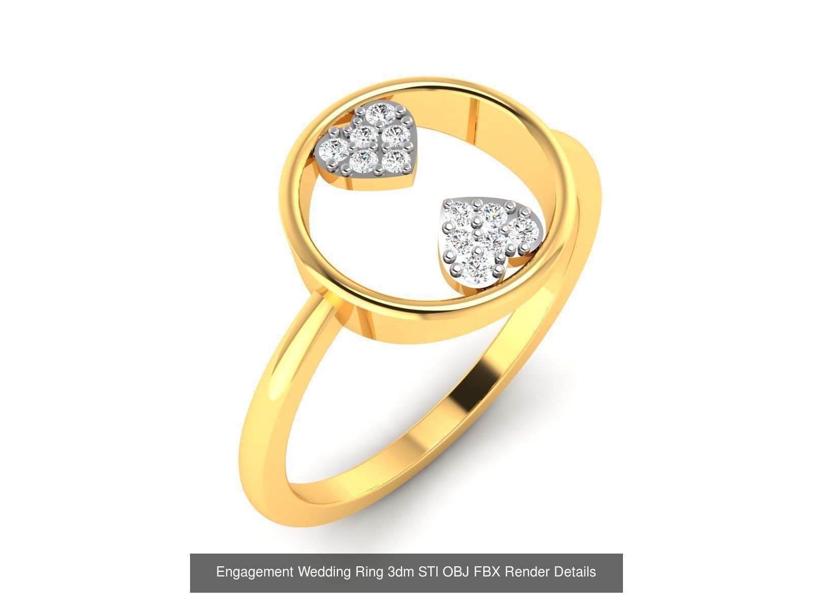 25 Love Heart Ring 3dm STL OBJ FBX Render Bulk Collection _29