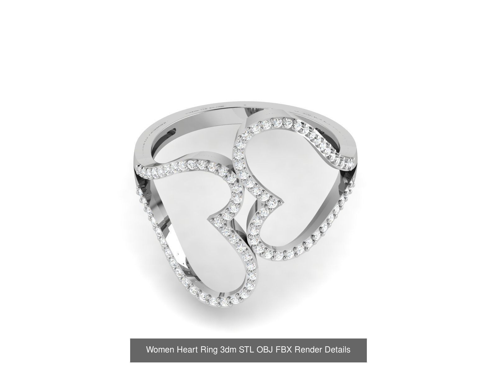 25 Love Heart Ring 3dm STL OBJ FBX Render Bulk Collection _15