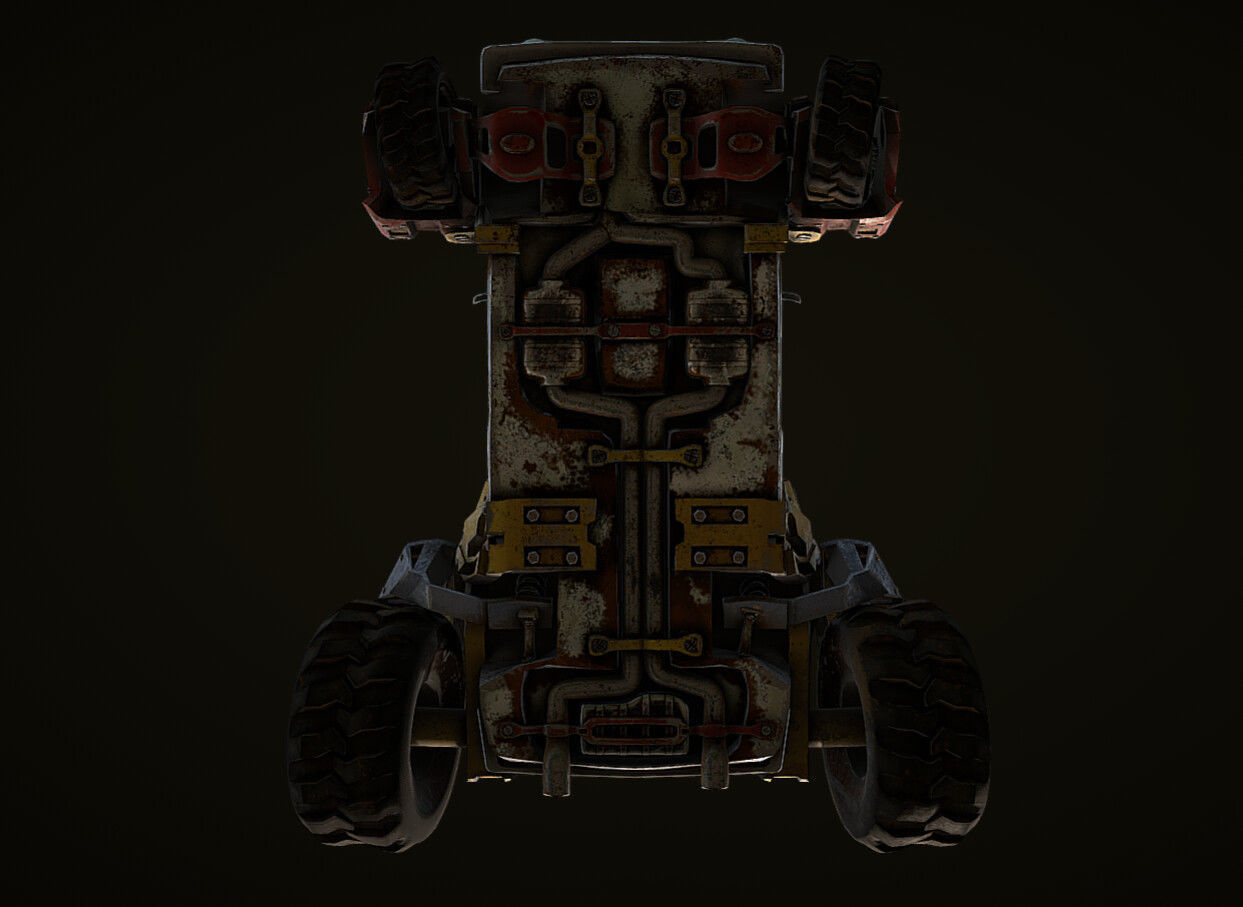 Cyber Zhiga tow truck Low-poly 3D model_7