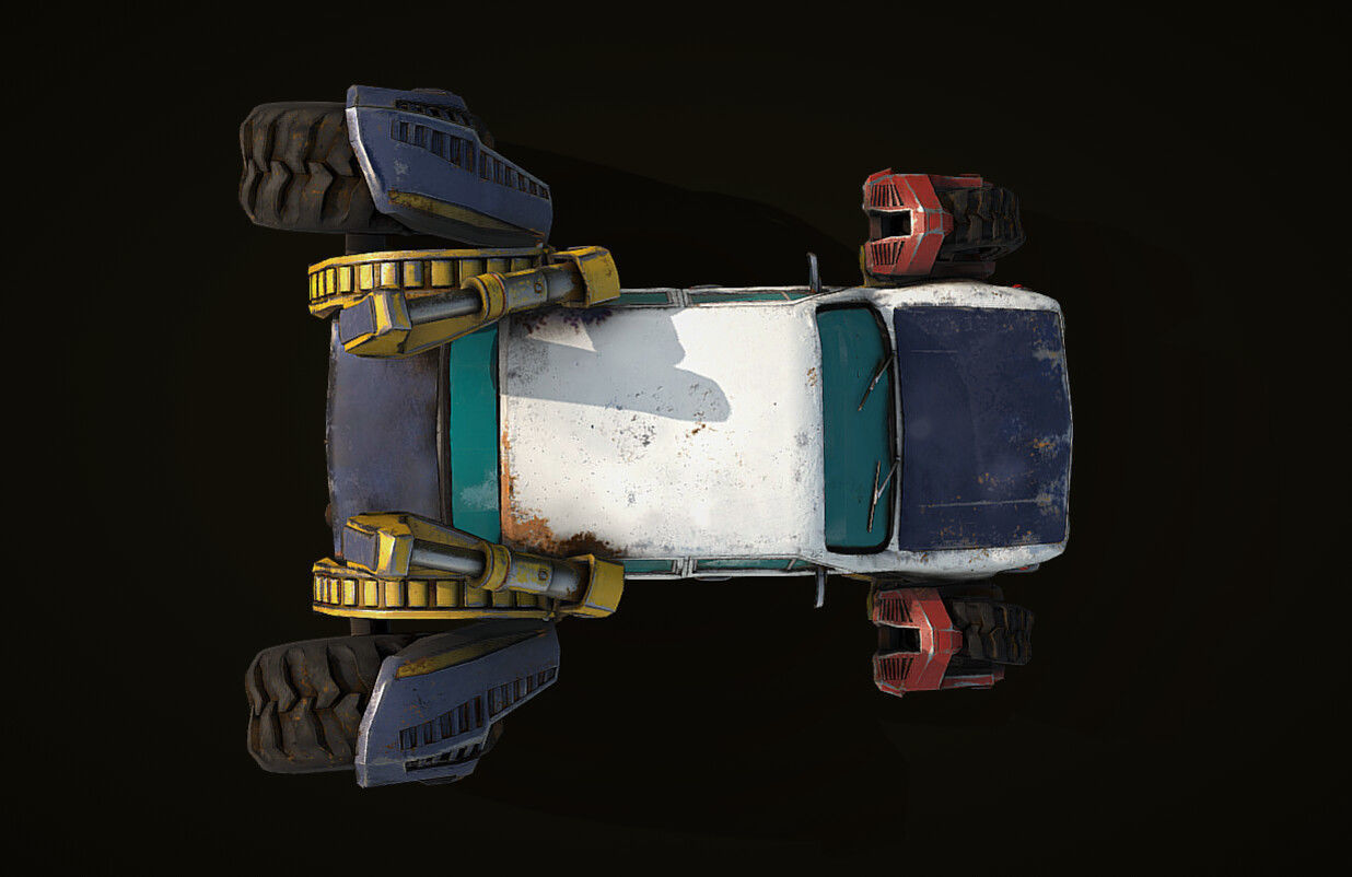 Cyber Zhiga tow truck Low-poly 3D model_5