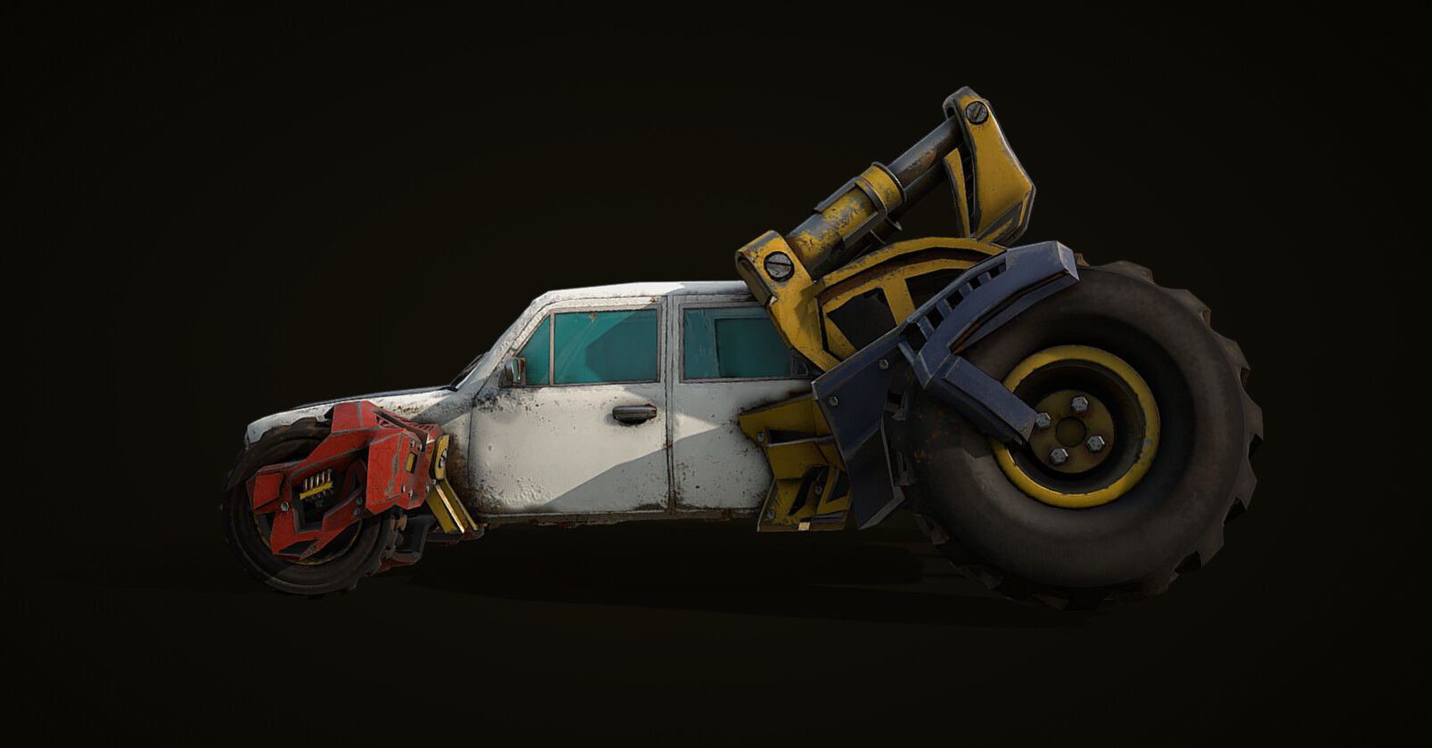 Cyber Zhiga tow truck Low-poly 3D model_6