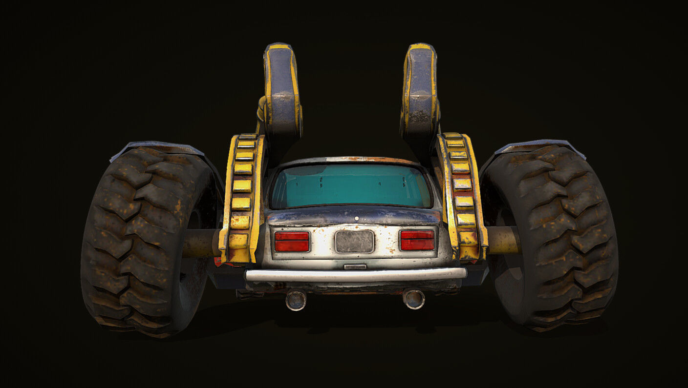 Cyber Zhiga tow truck Low-poly 3D model_4