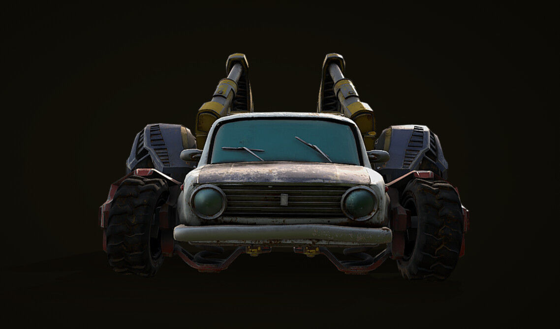 Cyber Zhiga tow truck Low-poly 3D model_3