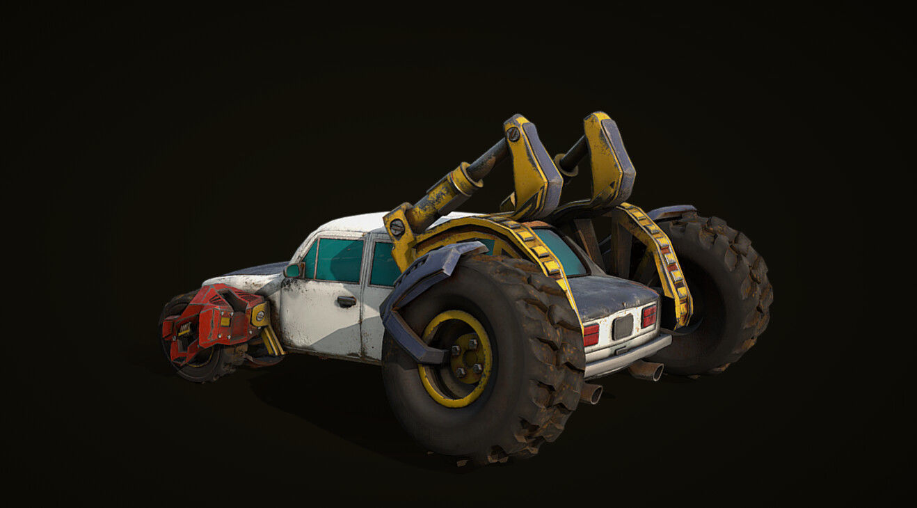 Cyber Zhiga tow truck Low-poly 3D model_2