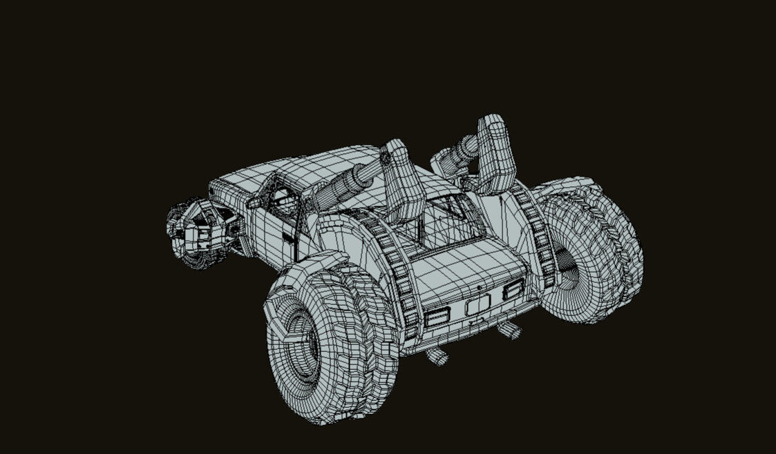 Cyber Zhiga tow truck Low-poly 3D model_9