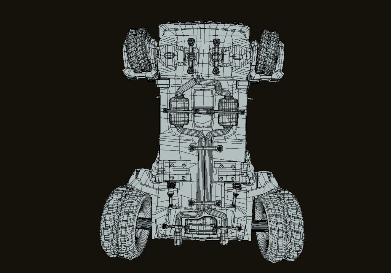 Cyber Zhiga tow truck Low-poly 3D model_10