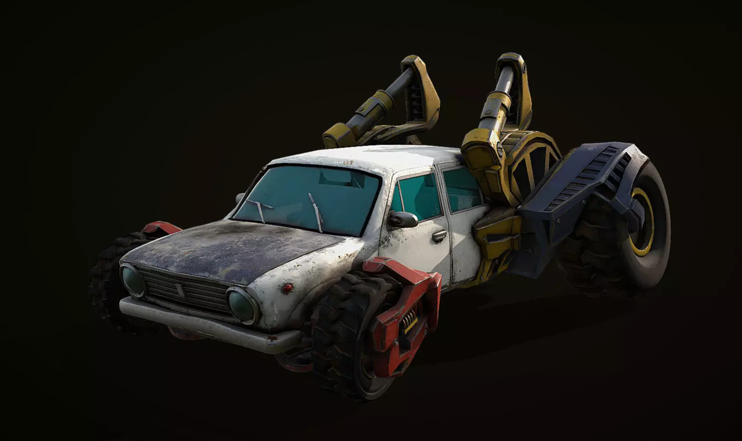 Cyber Zhiga tow truck Low-poly 3D model_0