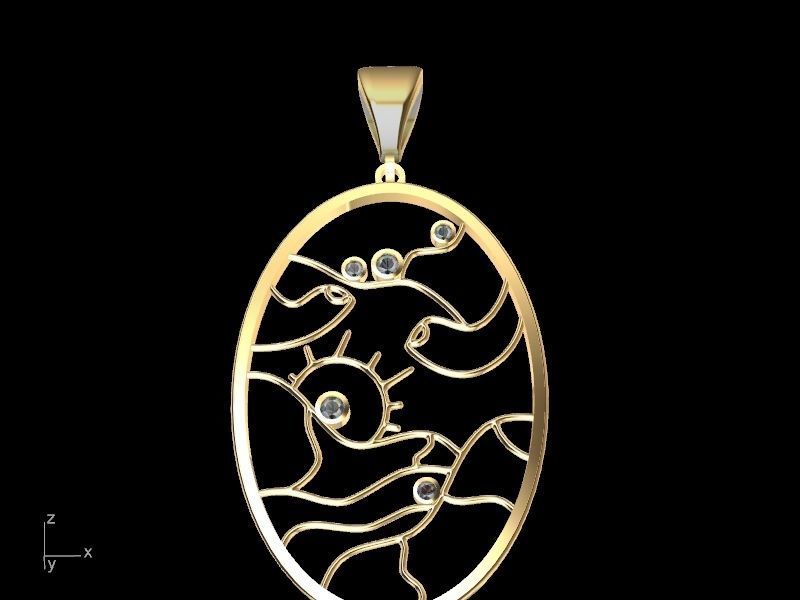 Diamond scenery pendant stl verified 3D print model_9