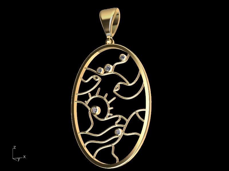 Diamond scenery pendant stl verified 3D print model_14