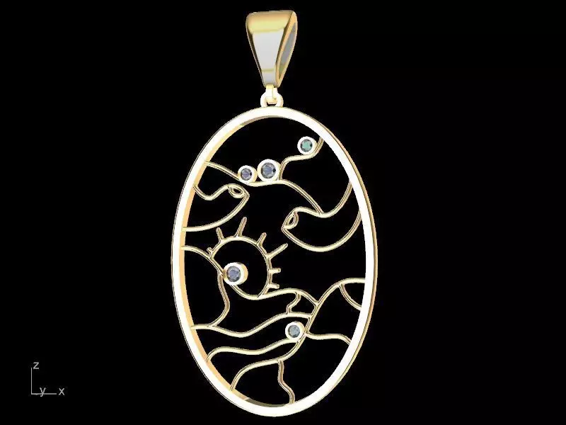 Diamond scenery pendant stl verified 3D print model_0