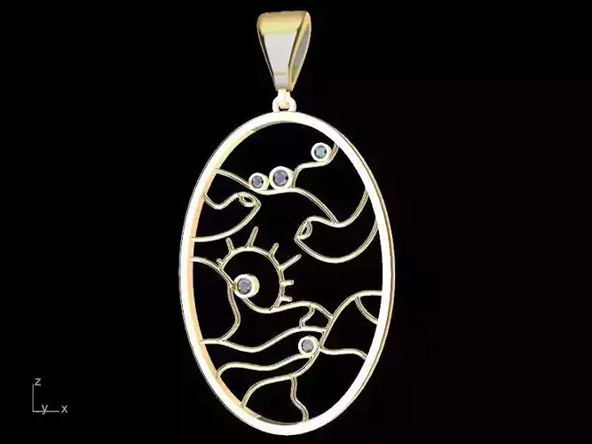  Diamond scenery pendant stl verified  3D print model