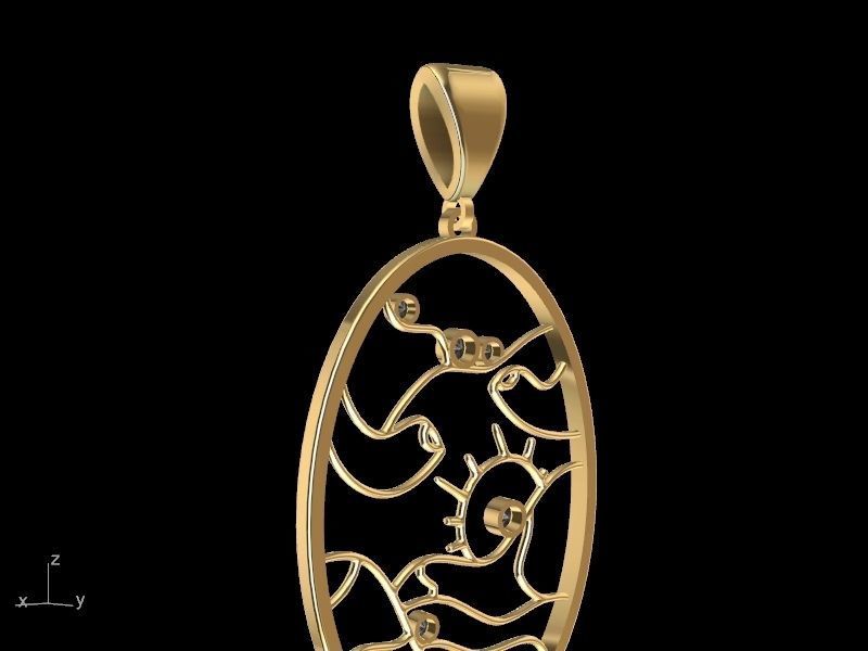 Diamond scenery pendant stl verified 3D print model_7