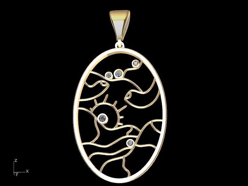 Diamond scenery pendant stl verified 3D print model_12